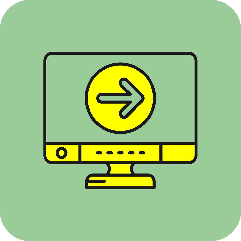 Forward Filled Yellow Icon vector