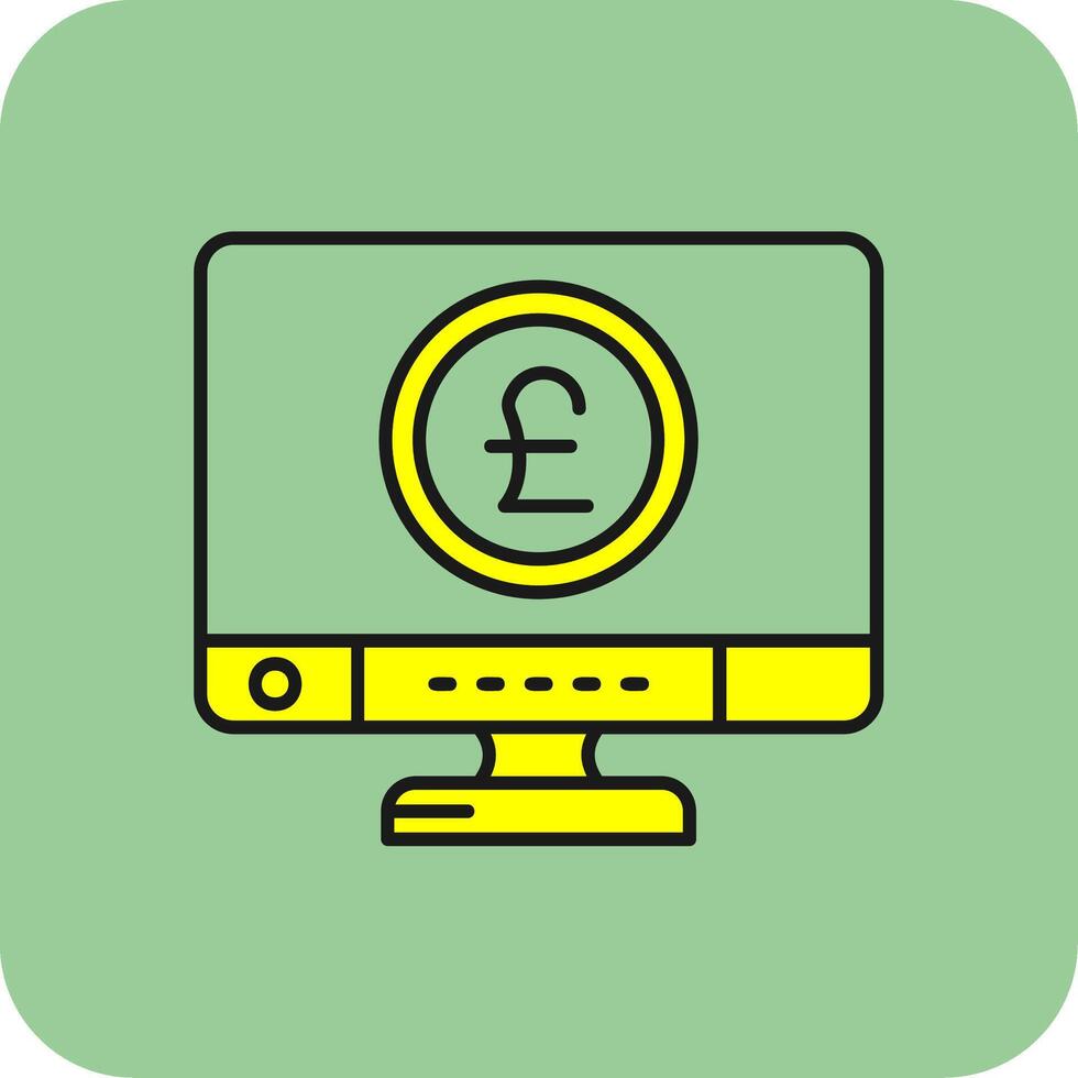 Pound Filled Yellow Icon vector