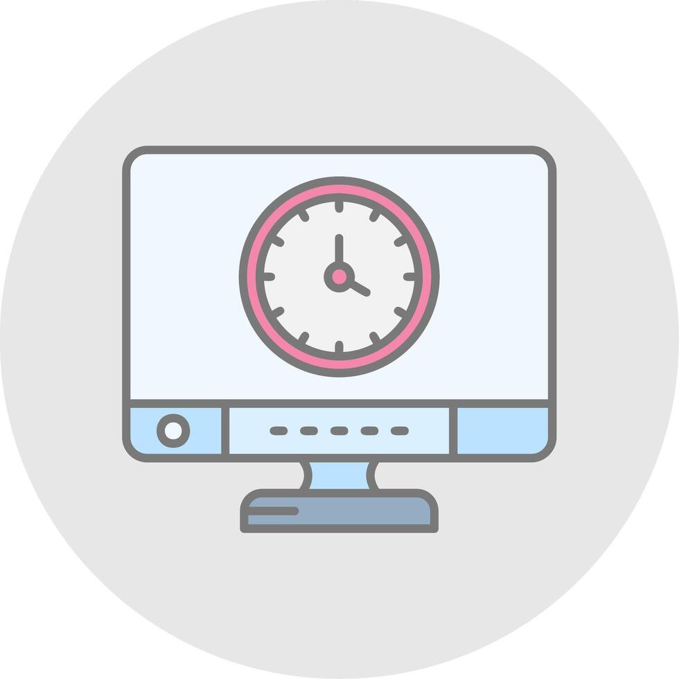 Time Line Filled Light Circle Icon vector