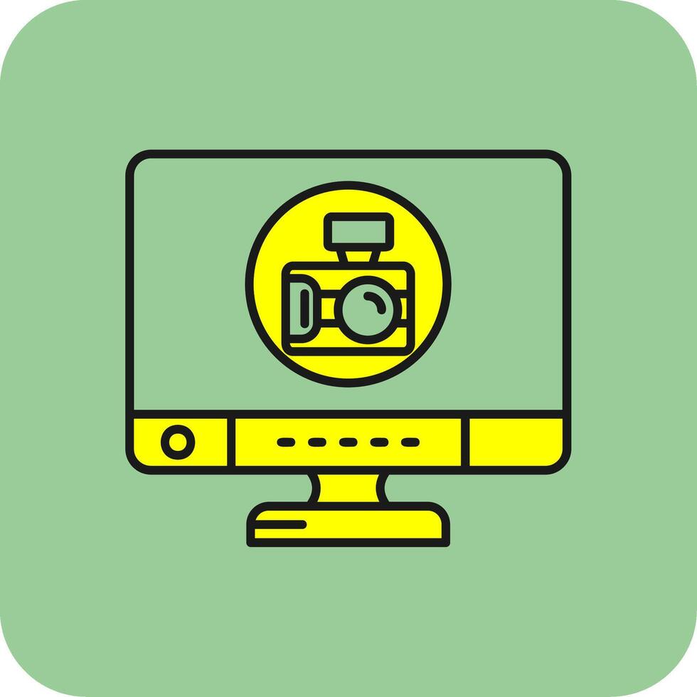 Camera Filled Yellow Icon vector
