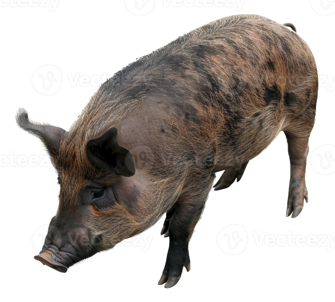 AI generated Adult pig standing on transparent background - stock png. png