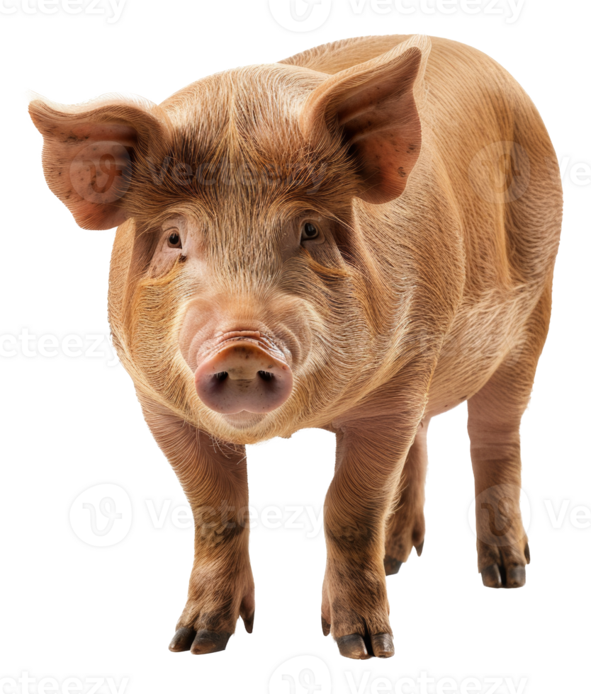 AI generated Adult pig standing on transparent background - stock png. png