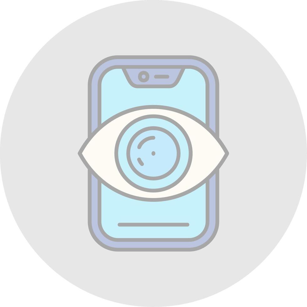 Vision Line Filled Light Circle Icon vector