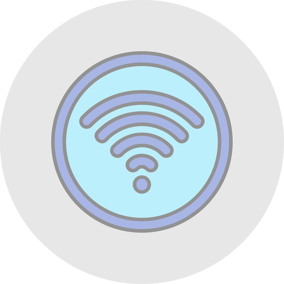 Wifi Line Filled Light Circle Icon vector