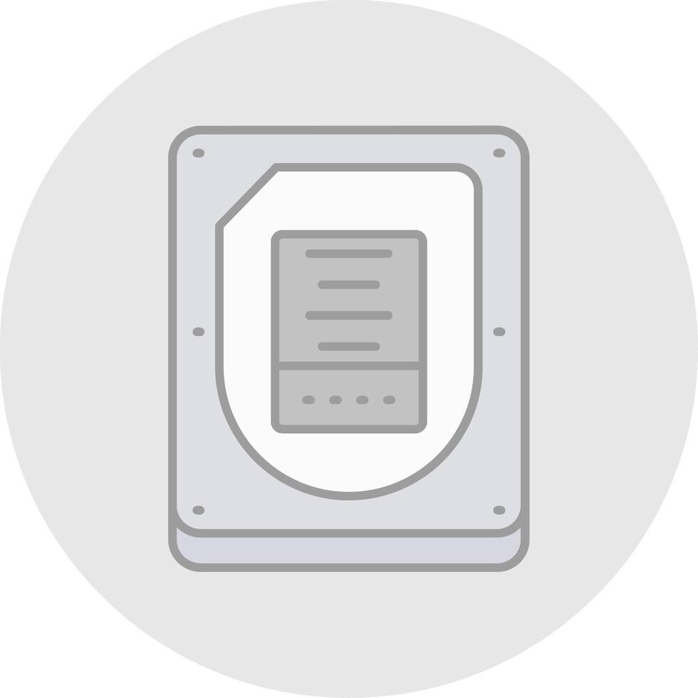 Disk Line Filled Light Circle Icon vector