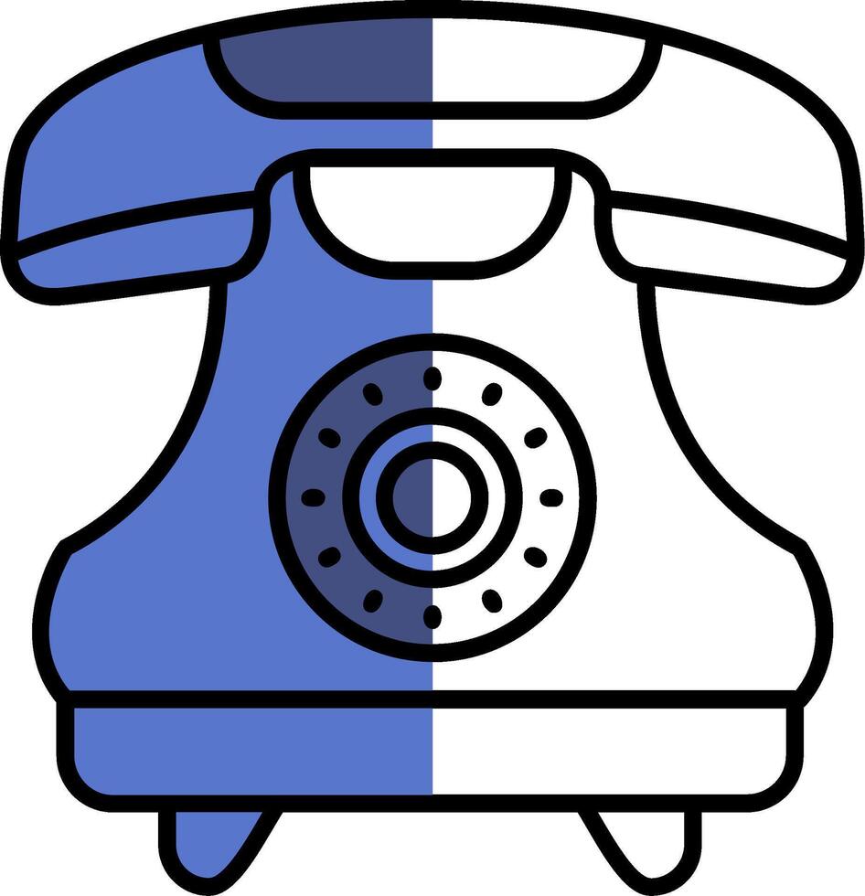 Telephone Filled Half Cut Icon vector