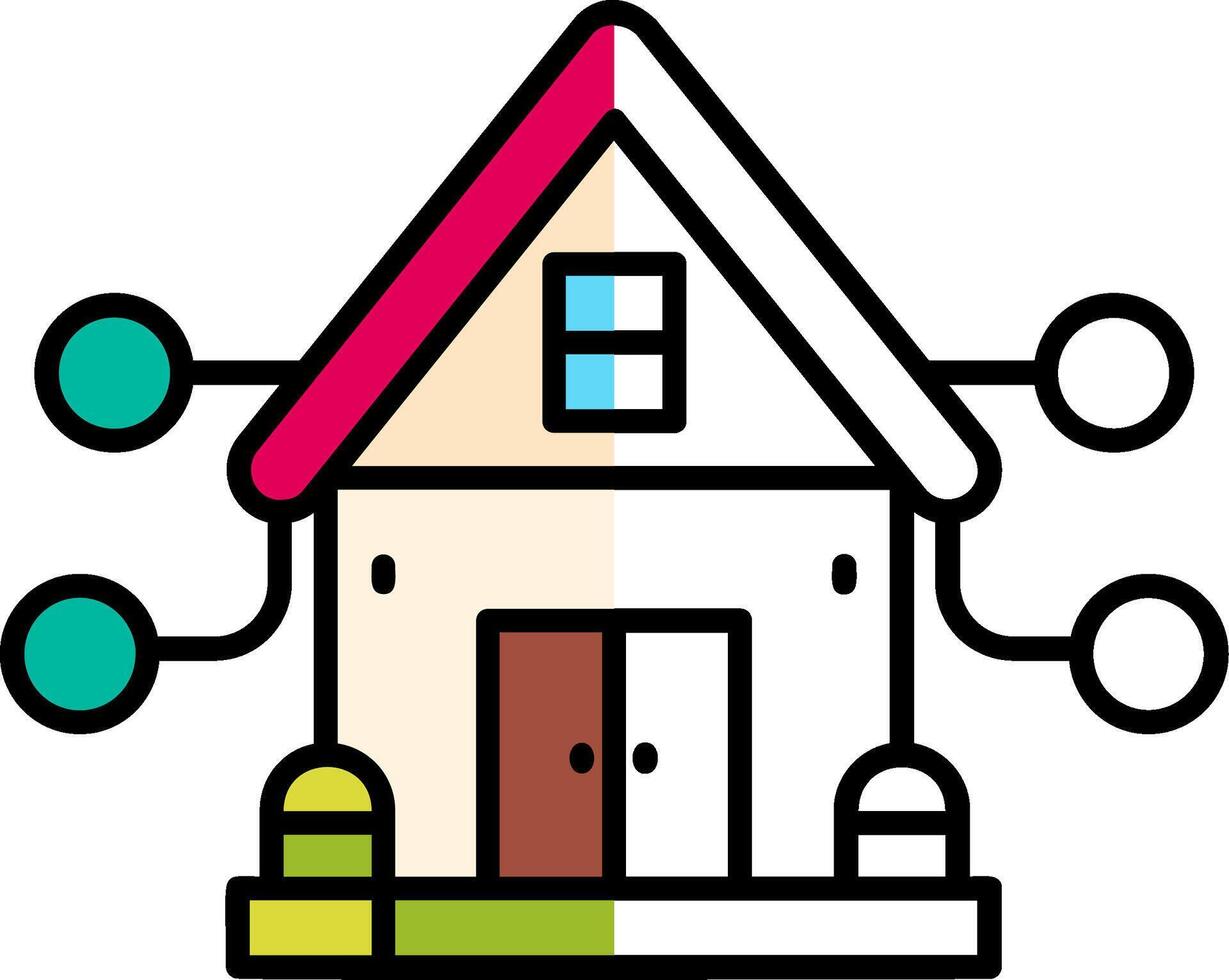 House Filled Half Cut Icon vector