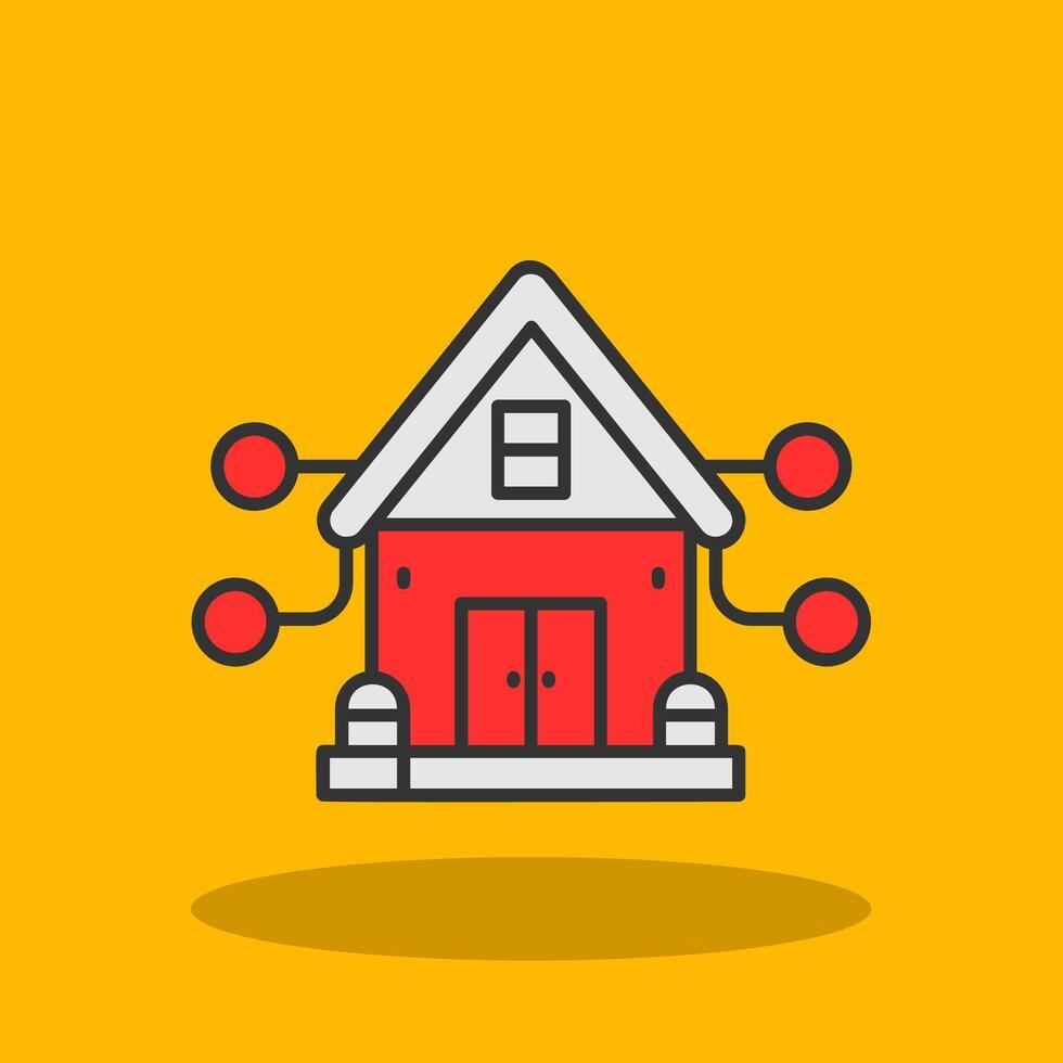 House Filled Shadow Icon vector
