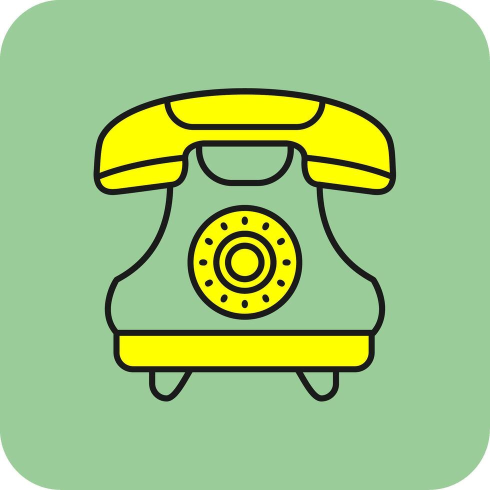 Telephone Filled Yellow Icon vector