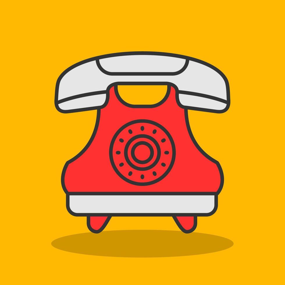 Telephone Filled Shadow Icon vector