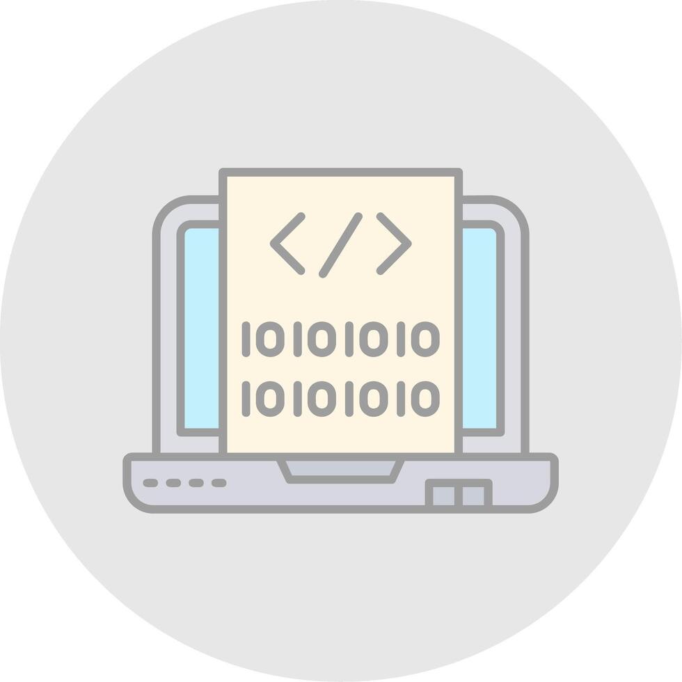 Code Line Filled Light Circle Icon vector