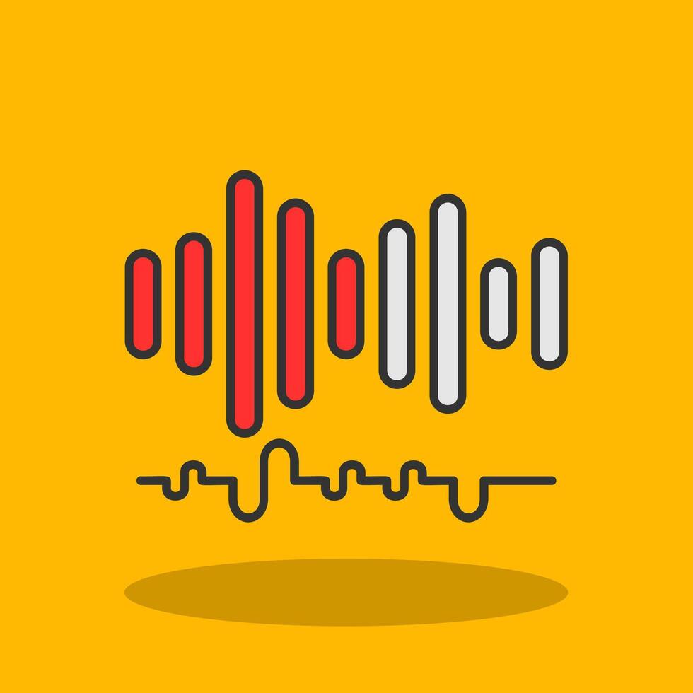 Audio Filled Shadow Icon vector