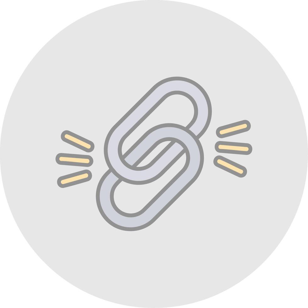 Link Line Filled Light Circle Icon vector
