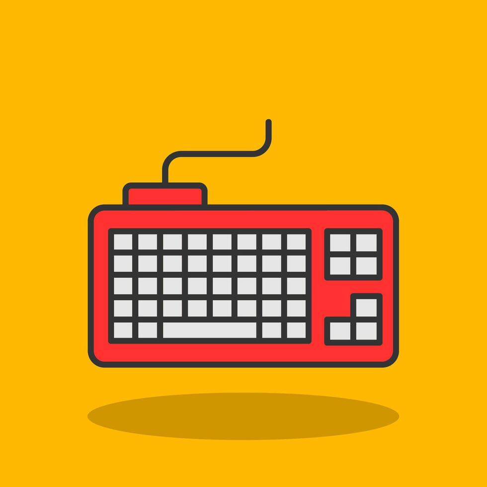 Keyboard Filled Shadow Icon vector