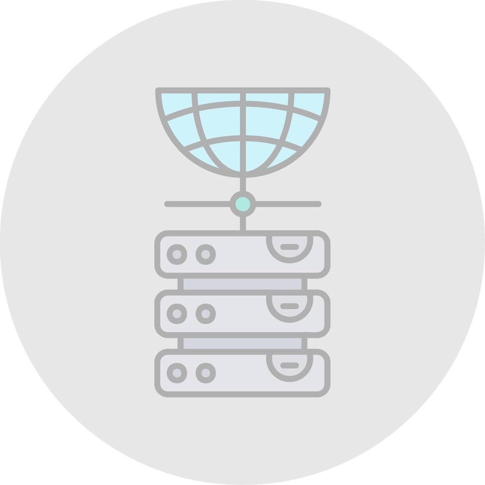 Database Line Filled Light Circle Icon vector