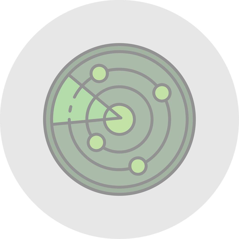 Radar Line Filled Light Circle Icon vector