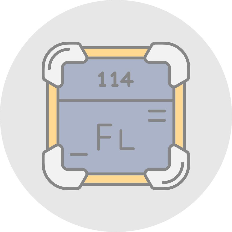 Flerovium Line Filled Light Circle Icon vector