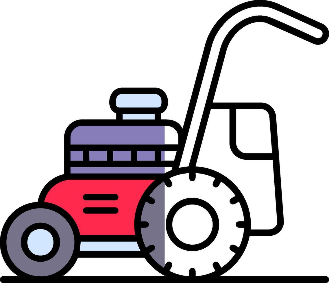 Mower Filled Half Cut Icon vector