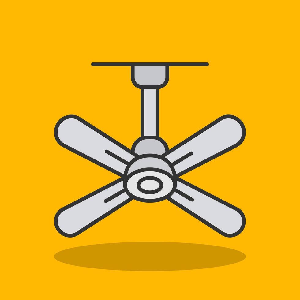 Fan Filled Shadow Icon vector