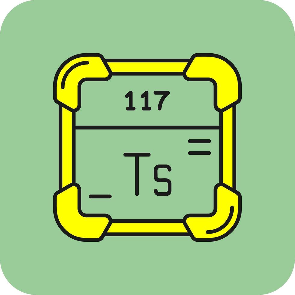 Tennessine Filled Yellow Icon vector