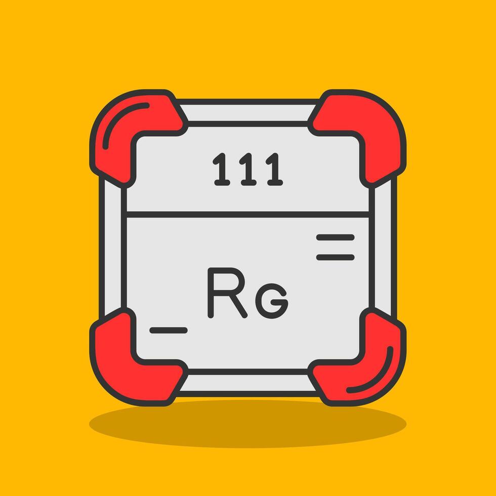 Roentgenium Filled Shadow Icon vector