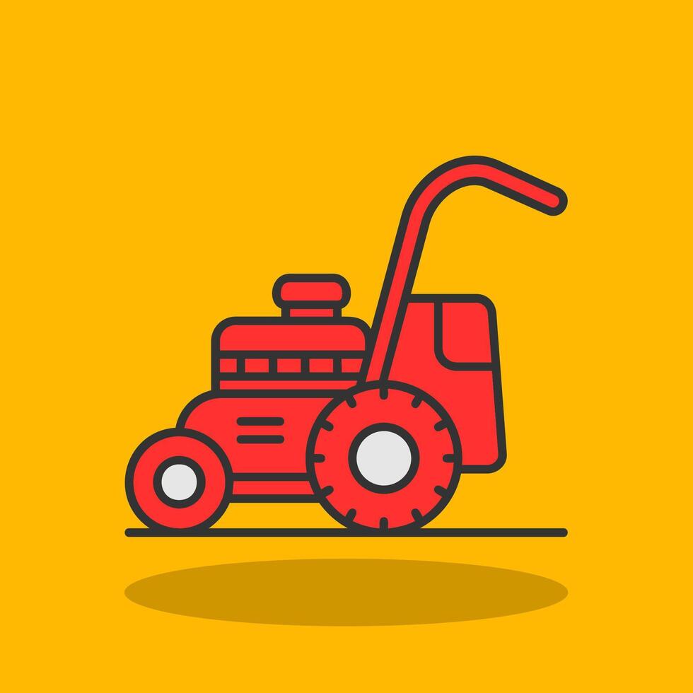 Mower Filled Shadow Icon vector