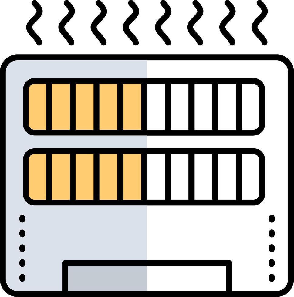 Heater Filled Half Cut Icon vector