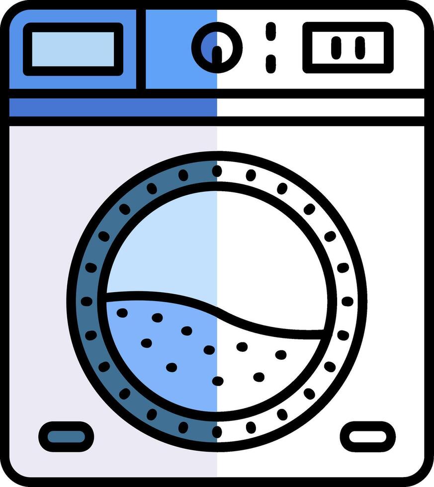 Laundry Filled Half Cut Icon vector