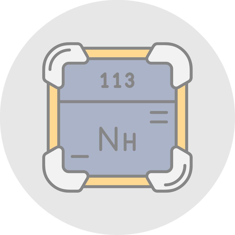 Nihonium Line Filled Light Circle Icon vector