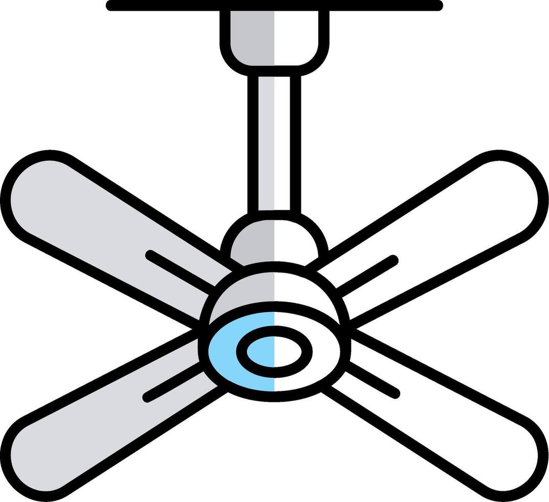 ventilador lleno medio cortar icono vector