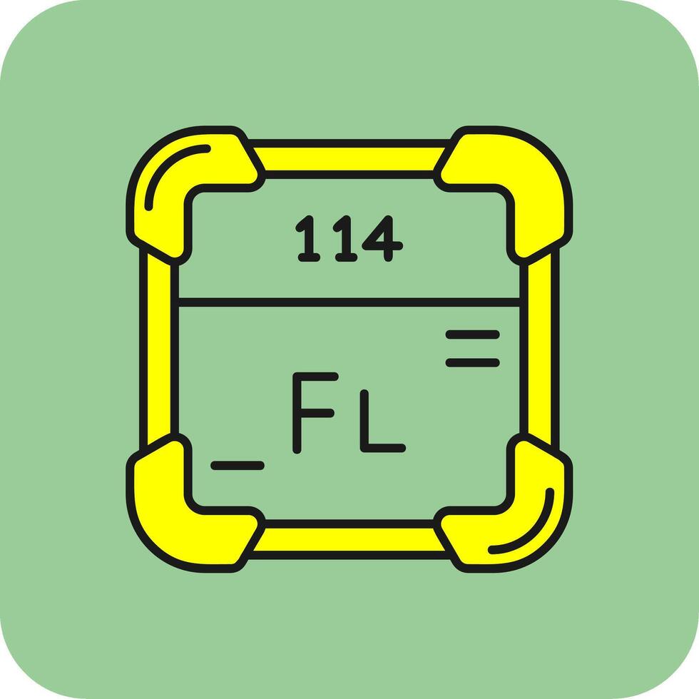 Flerovium Filled Yellow Icon vector