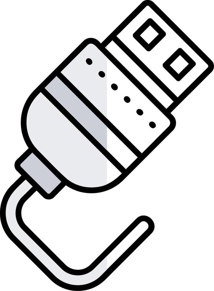 Usb Filled Half Cut Icon vector