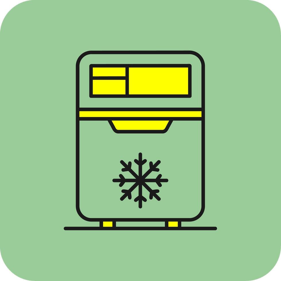 Refrigerator Filled Yellow Icon vector