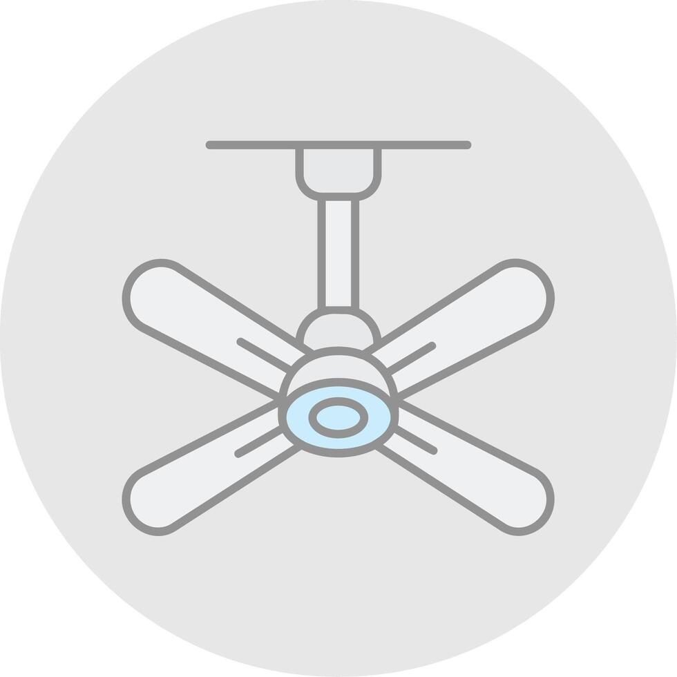 Fan Line Filled Light Circle Icon vector