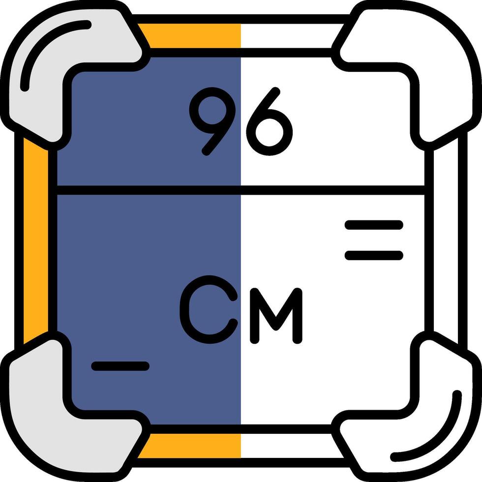 Curium Filled Half Cut Icon vector