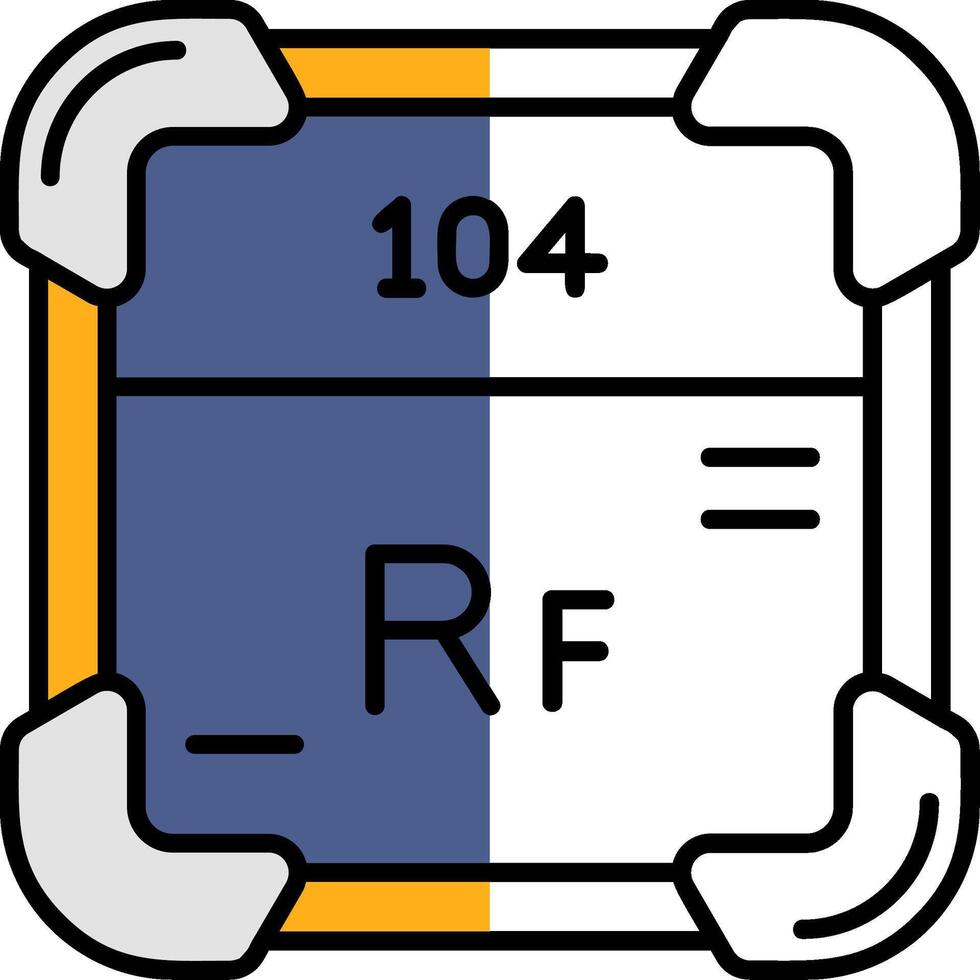 Rutherfordium Filled Half Cut Icon vector