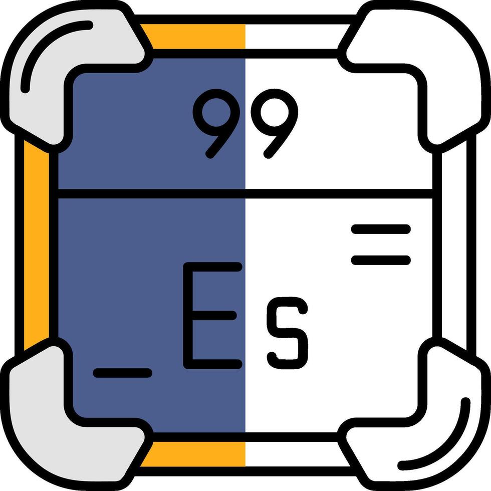 Einsteinium Filled Half Cut Icon vector