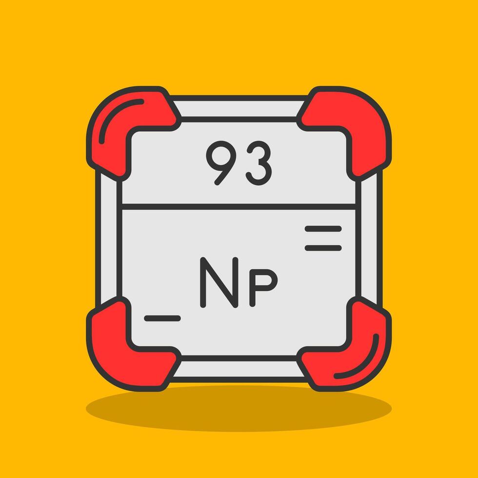 Neptunium Filled Shadow Icon vector