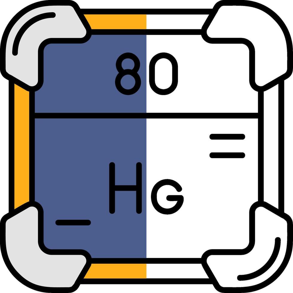 Mercury Filled Half Cut Icon vector