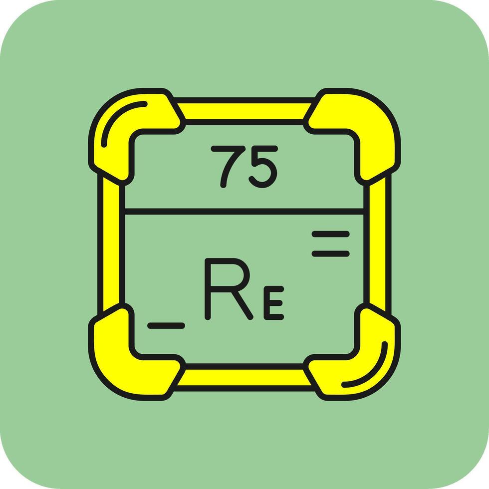 Rhenium Filled Yellow Icon vector