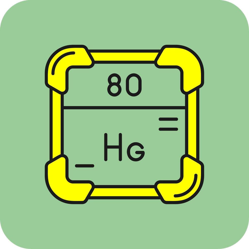 mercurio lleno amarillo icono vector