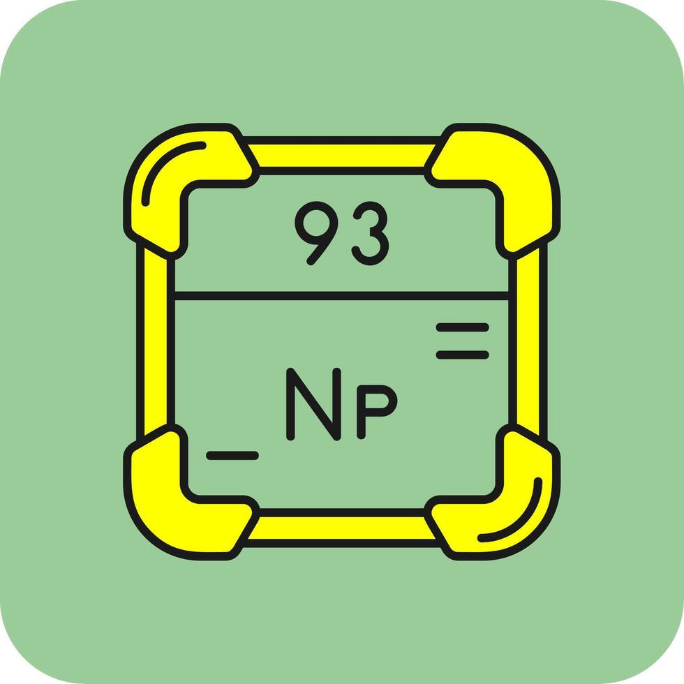 Neptunium Filled Yellow Icon vector