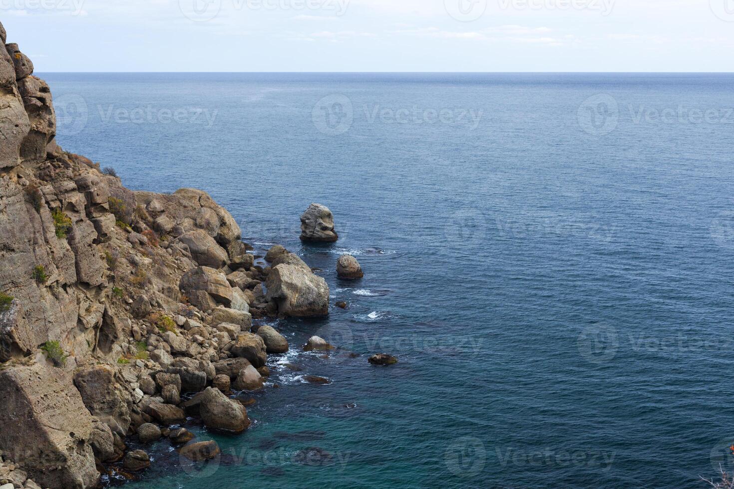 seascape with rocky cliffs photo