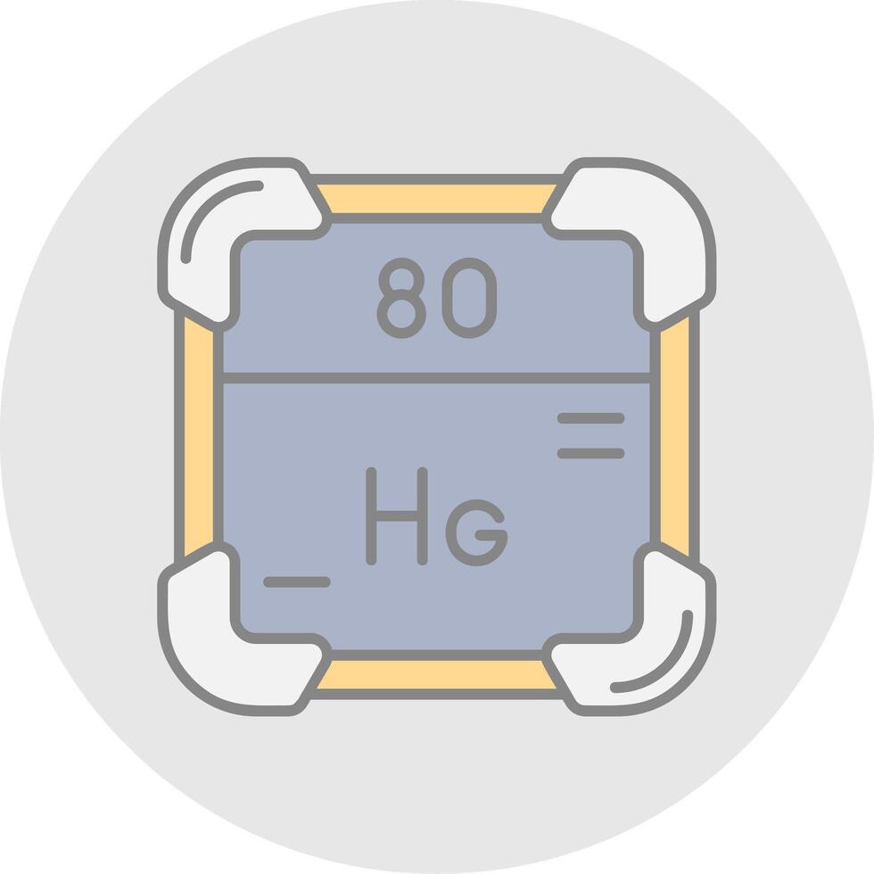 Mercury Line Filled Light Circle Icon vector