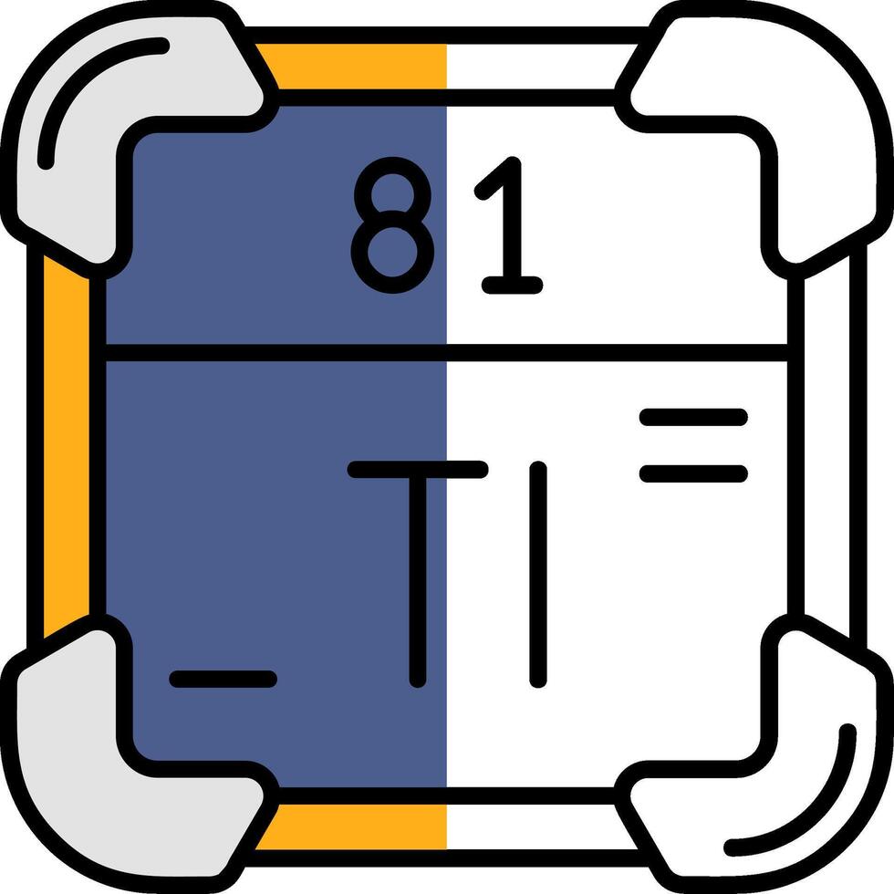 Thallium Filled Half Cut Icon vector