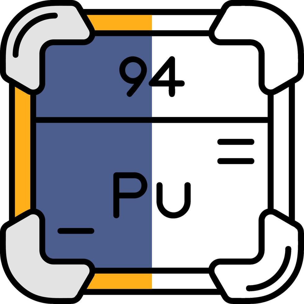Plutonium Filled Half Cut Icon vector