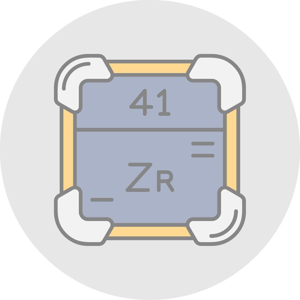 Zirconium Line Filled Light Circle Icon vector