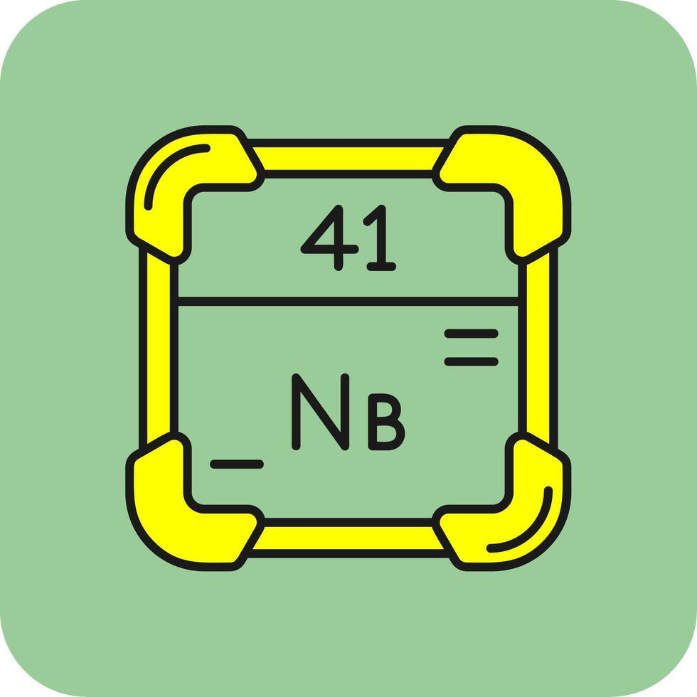 Niobium Filled Yellow Icon vector