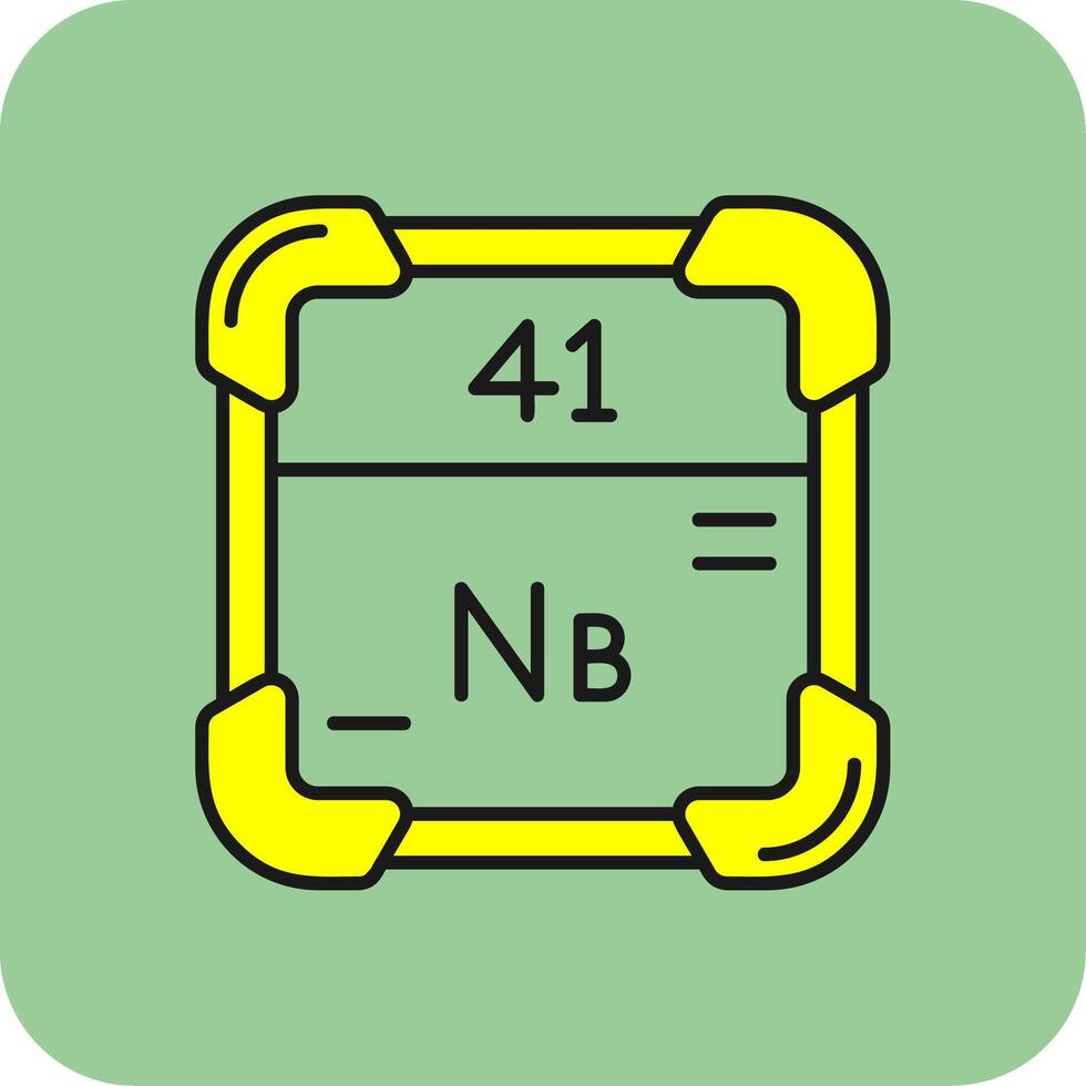 niobio lleno amarillo icono vector