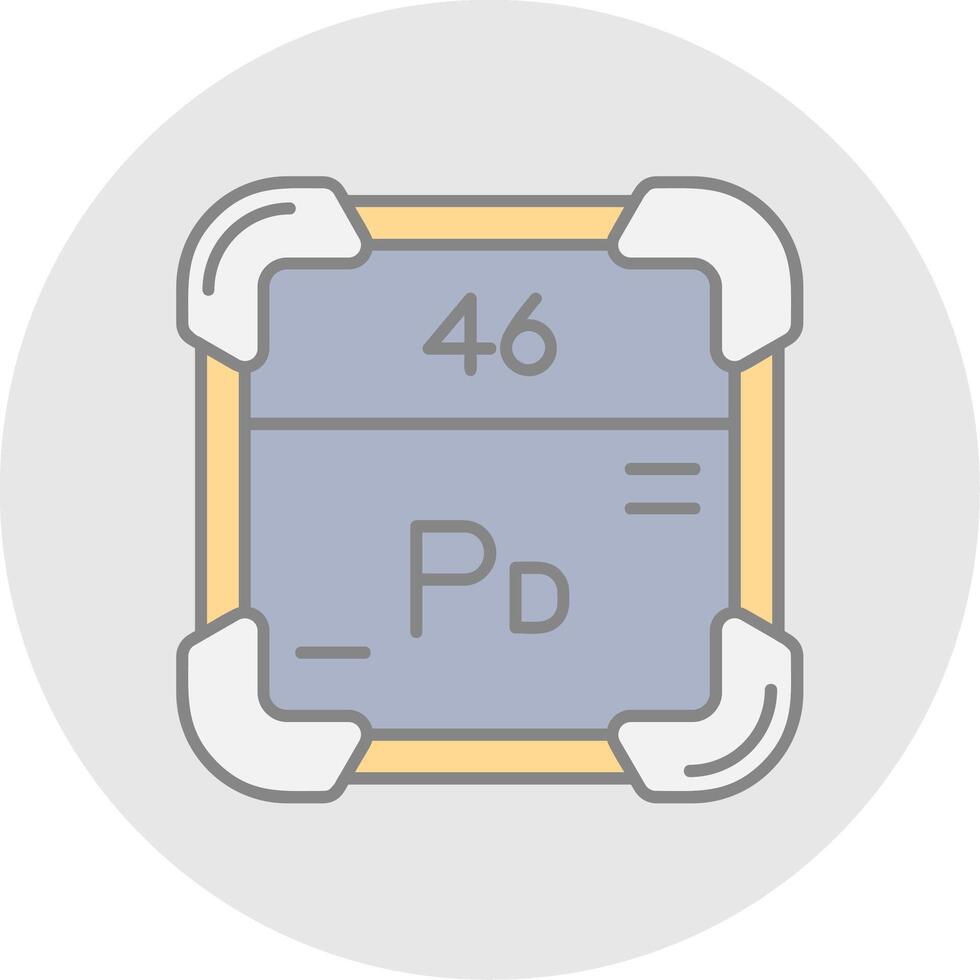 Palladium Line Filled Light Circle Icon vector